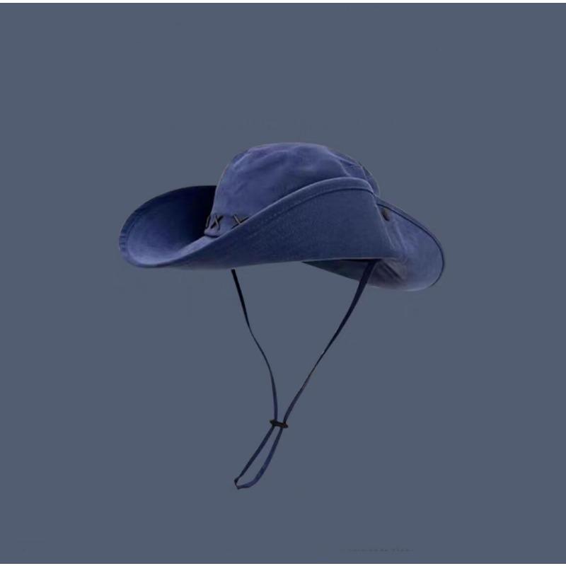 

Западный джинсовый летний уличный дорожный наряд для кемпинга панама детская солнцезащитная шляпа защита от солнца мужская шляпа для альпинизма M（56-58cm） тёмно-синий