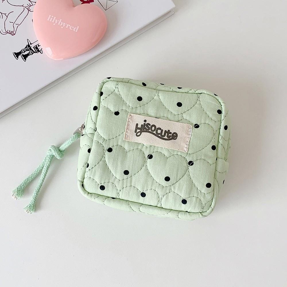 Polka Dot Cosmetic Bag Large Capacity Sanitary Napkin Storage Bag Small Lipstick Pouch  Women Girl