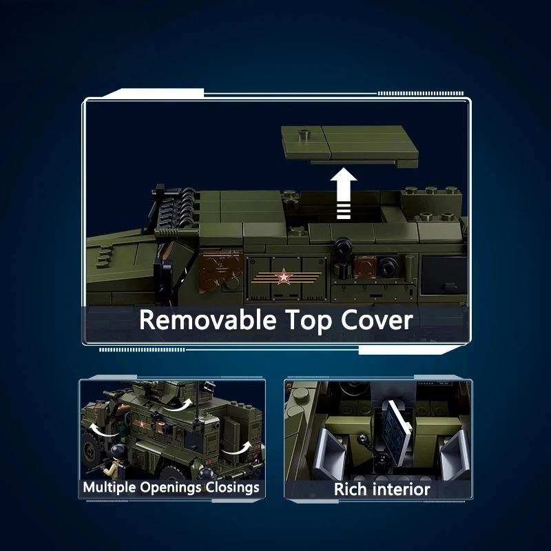 519PCS Military VDVS Assault Armored Vehicle Car Model Building Blocks Sets with 4 Figures Dolls Educational Toys No Box Gifts for Kids