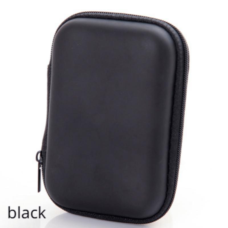 

1 шт. Кошелек Zero на молнии, прямоугольный кабель для передачи данных, чехол для наушников, упаковка для ключей, мешочек для монет, сумка для хранения мелочи чёрный