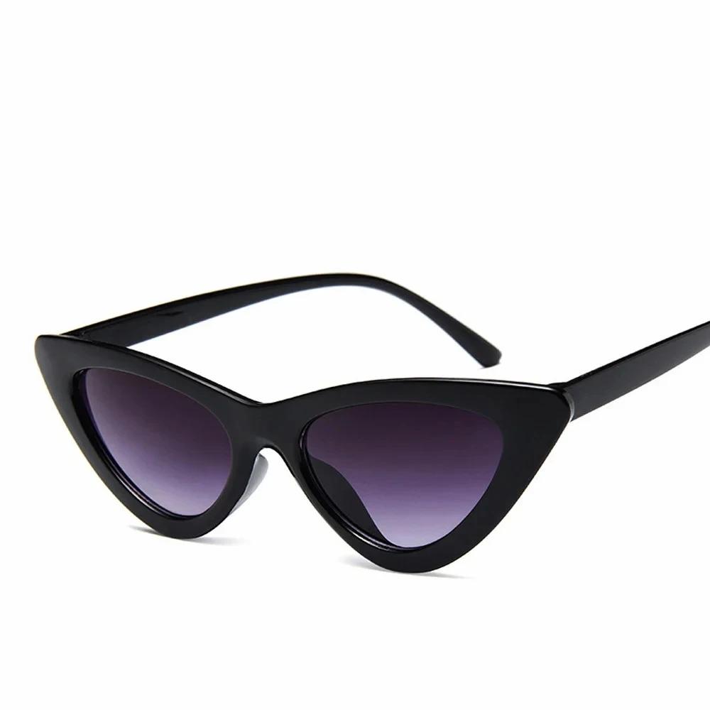 

Vintage Cateye Sunglasses Women Sexy Retro Small Cat Eye Sun Glasses Brand Designer Colorful Eyewear For Female As Picture