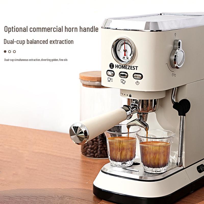 Italian Stainless Steel Semi-Automatic Espresso Machine with High-Pressure Extraction and Integrated Milk Frother