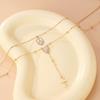 Fashion Cross Necklace Set Rhinestone Stacked Collarbone Chain Metal Stacked Necklace  Daily