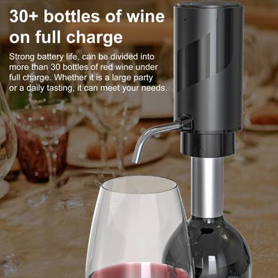 Decantador de Vino Eléctrico Aireador de Vino Automático Recargable por USB Dispensador de Vino de un Toque Servidor de Vino Potente para Decantación Rápida Regalo para Amantes del Vino