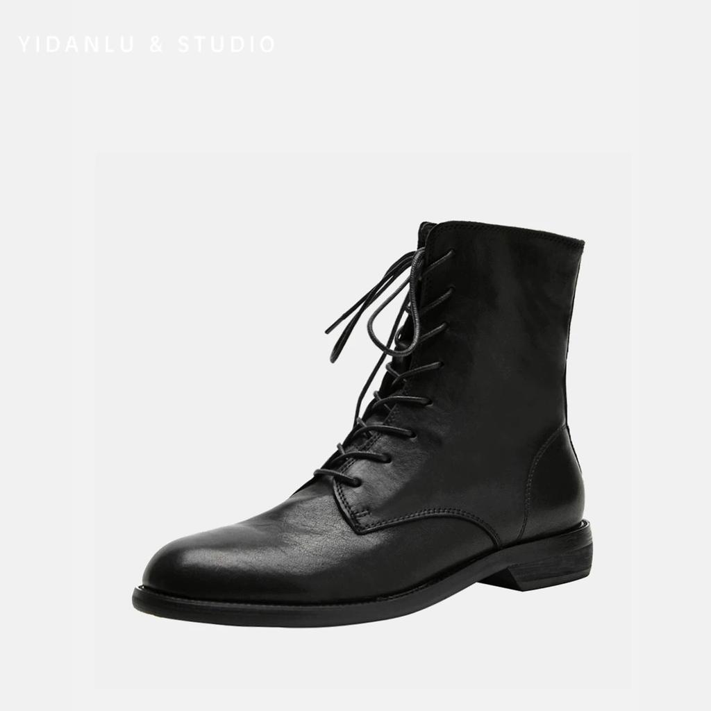 New Ladies Uniform Leather Boots Black Versatile Women's Causal Ankle Boots School Performance Woman Fashion Boots Simple