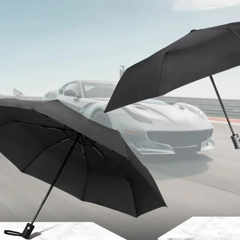Autoaufkleber Tesla Auto Faltbarer Regenschirm Tragbarer Automatischer Sonnenschutz Für Tesla Emblem Model S Model X Model 3 Roadster Cybertuck A