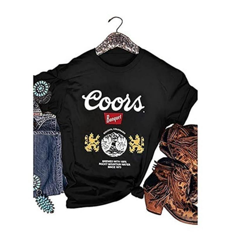 Women Summer Casual Coors Beer Shirt O 