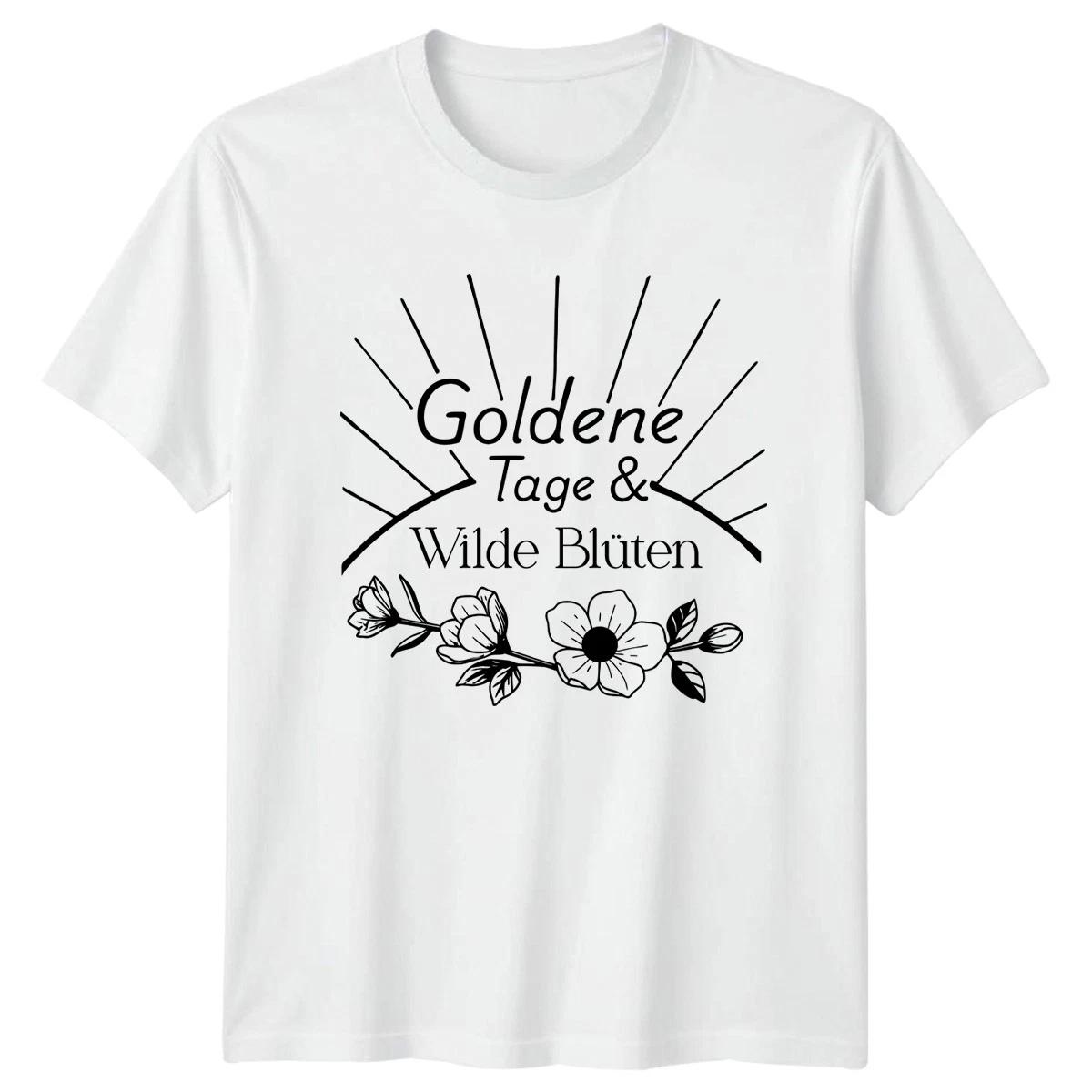 Goldene Tage & Wilde Bluten Womens T-Shirt Botanical Nature Birthday Gift M