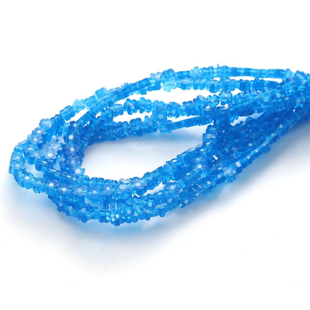 45-Piece Millefiori Glass Flower Beads for Handmade DIY Necklace, Bracelet, and Earring Jewelry