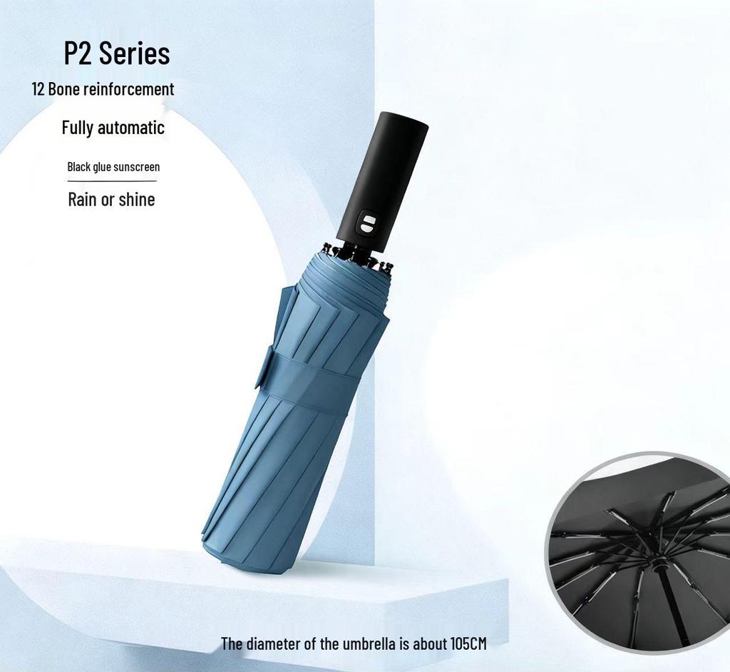Men's Dual-Use Automatic Folding Umbrella: Windproof, Sun & Rain Protection, Customizable