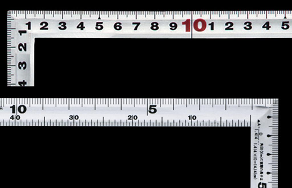 Shinwa Sokutei Curved Ruler, 50cm, Squared Back, Left-Handed, 10677