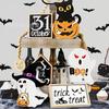 New Halloween Decorations Pumpkin Wooden Ornaments Ghost Festival Atmosphere Decoration Dwarf Ghost Black Cat Wood Products