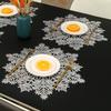 Non Slip Placemat Table Mat Decorative Christmas Snowflake Cup Coaster Non Slip Hollow Out Design for Table Mat