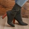 Women's Boots Large Size High Heel Stretch Boots Pointed Thick Heel Sleeve Mid Boots