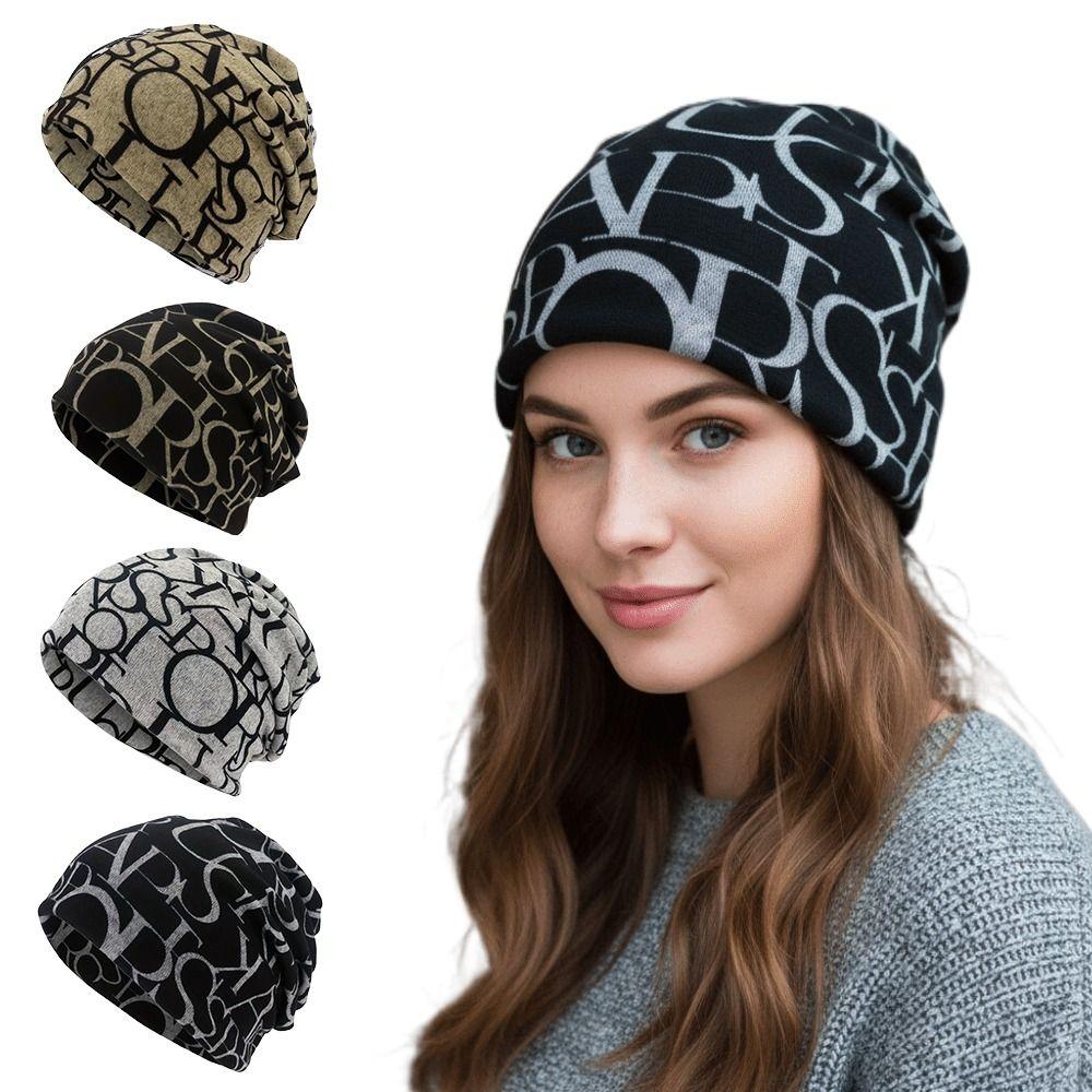 Contrasting Colors Turban Hats Plaid Print Casual Hedging Cap Gifts Pullover Hat  Autumn and Winter