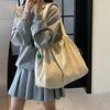 Drawstring Tote Bag Large Capacity Women's Leisure Travel Portable Shopping Bag Commuter Velvet Shoulder Bag Women's Bag