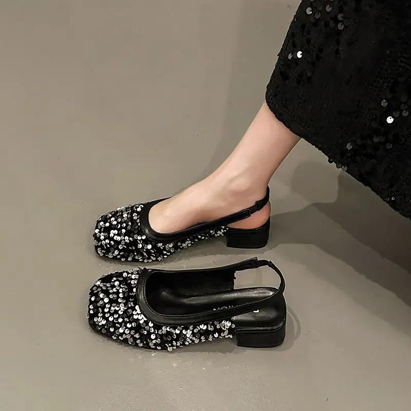 Silver With Low Heels Ladies Shoes Sales Chic and Elegant 2025 Luxury Sandal Wholesale Comfort Trending Daily Women's Sandals