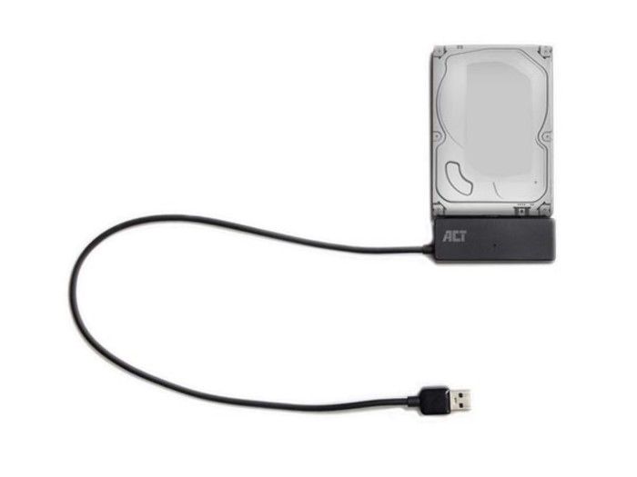 ACT Câble adaptateur USB 3.2 Gen1 vers SATA 2.5" / 3.5" pour SSD/HDD avec alimentation électrique