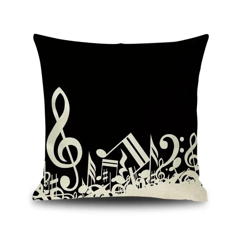 45X45CM Piano Key Wonderful Notes Decorative Pillowcase Car Sofa Art Piece Office Seat Cushion Cover Home Decoration
