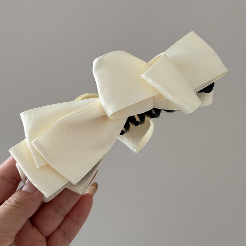 Francuski Luksusowy Czarny Klips Bananowy z Kokardką Damski Klips do Włosów z Tyłu Klips do Kucyka Klips Pionowy Opaska na Głowę Akcesoria do Włosów