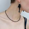 Dot Dot Silver Ball Necklace - Black