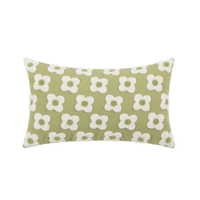 Fresh Daisy Flowers Sofa Pillow Case Ins Style Living Room Sofa Waist Pillow Sleeping Pillow Cushion Bedside Cushion