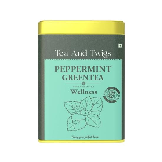 Tea And Twigs | Peppermint GreenTea -15 Tea Bags (30 Grams) | Pure Peppermint Leaves and Green Tea | Refreshing and Relaxing Tea | Darjeeling Tea