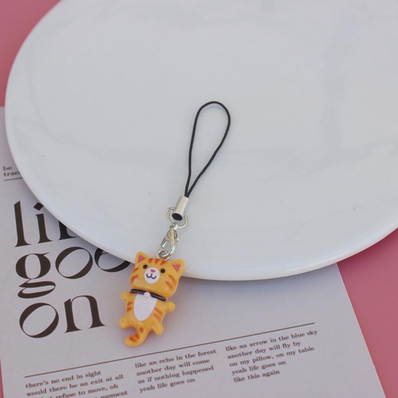 

Cartoon Cat Phone Strap Keychain Bag Decor For Women Girls Cute Long-tailed Cat Anti Lost Cellphone Chain Pendant Phone Lanyard