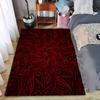 Red Black Floral Swirl Pattern Carpet for Bedroom or Living Room Decor Suitable for Use As an Anti-slip for Living Room Bedroom Sofas
