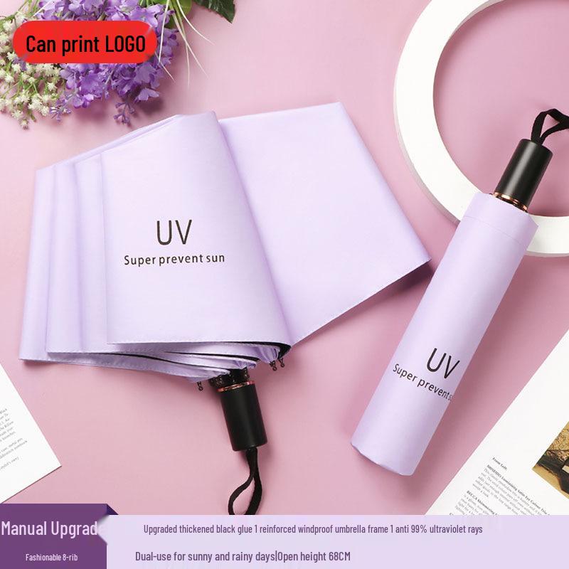 Peptide Silver Titanium Sunscreen Dual-Use Umbrella: Reflective, Sun & Rain Protection, VIP Princess Five-Fold Design.