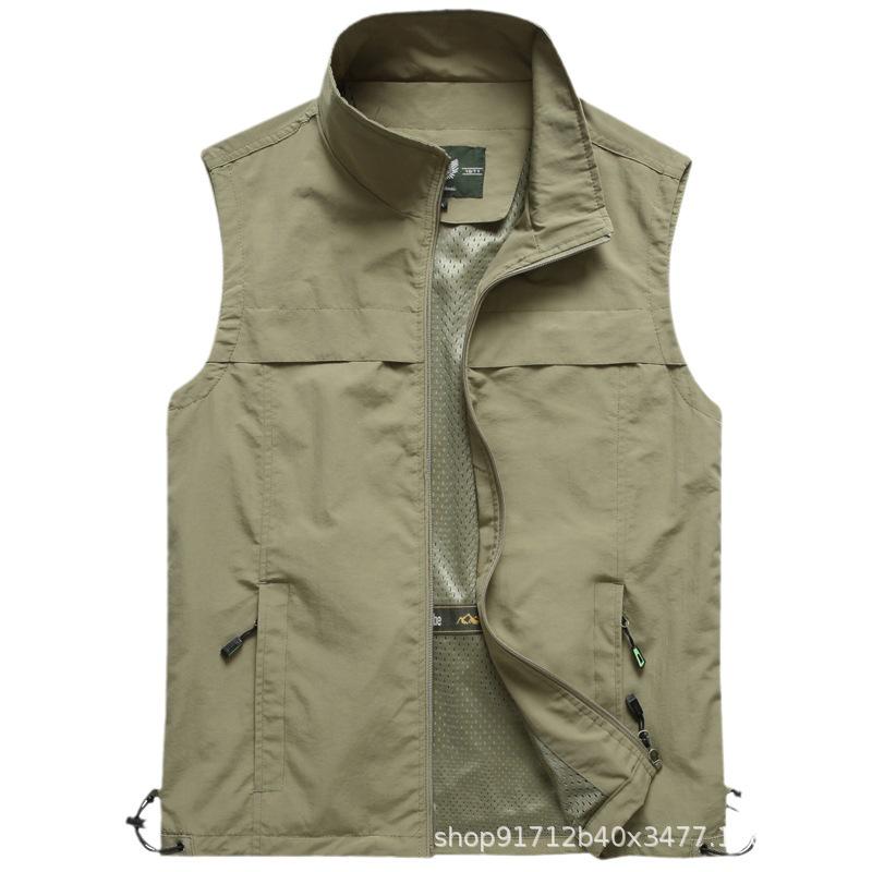 Men's Lightweight Outdoor Photography & Fishing Vest for Middle-Aged & Elderly - Spring/Autumn/Summer Wear