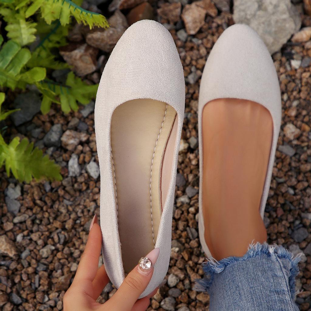 Fashion Women Candy Color Flats Comfortable Sneakers Women Ballet Slip on Flat Boat Shoes Ladies Outdoor Fashion Wedding Shoes Woman