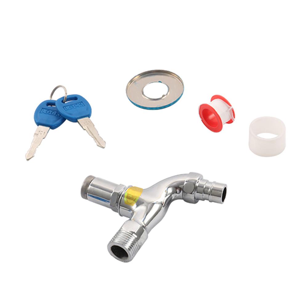 Tragbarer Diebstahlsicherer Wasserhahn mit Schloss und Schlüssel, Legierungskörper, Einloch-Schlüsselschalter-Wasserhahn, Auslaufhähne für Küche, Außenbereich, Garten