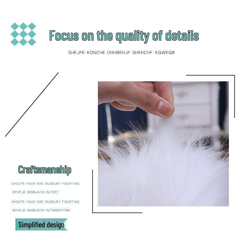 Round Long-Pile Imitation Wool Yoga Mat for Living Room or Bedroom