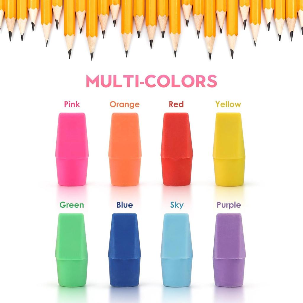 YISAN Cap Erasers for Pencils,Top Eraser & White Eraser Set, 80+8PCS Eraser Set,71334