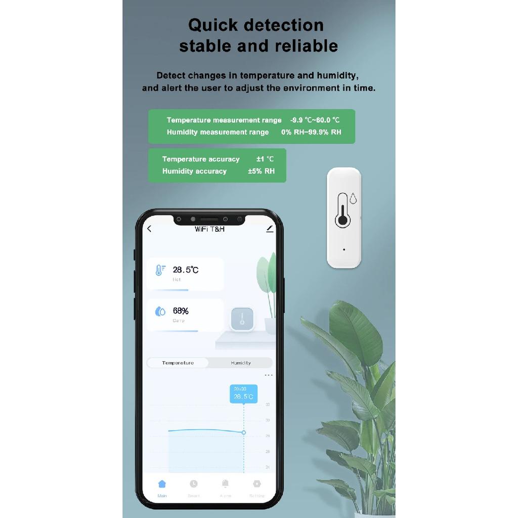 Tuya WIFI Temperature And Humidity Sensor Smart Life APP Remote Monitor Smart Thermo-hygrometer Work With Alexa Google Assistant