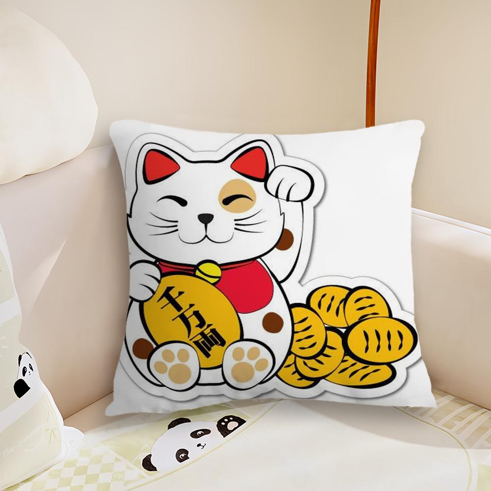 cushion cover Comfortable soft cat Pillow Japanse Case lucky for Sofa Living Room Home office Decor Protective Covers