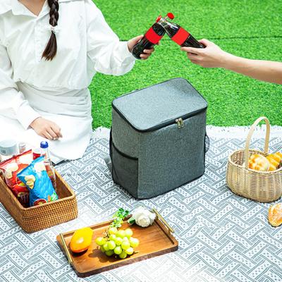 Mochila de Picnic Aislada 25L Bolsa Grande para el Almuerzo Impermeable Oxford Doble Cremallera