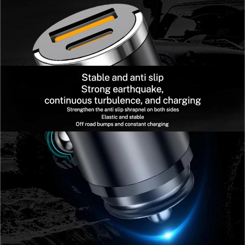 Autoladegerät Aluminiumlegierung PD30W Mini Pull Ring 100W Autoladegerät Zigarettenanzünder