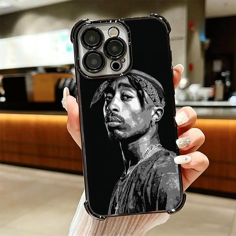Rapper 2pac Singer Tupac Soft Phone Case For iPhone 15 16 17 Air 14 Pro Max 16E Plus 13 12 Mini Plating Anti-Fall Fundas