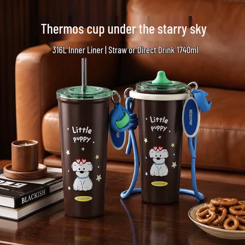 Beverage Bear Starry Sky Insulated Straw Water Bottle