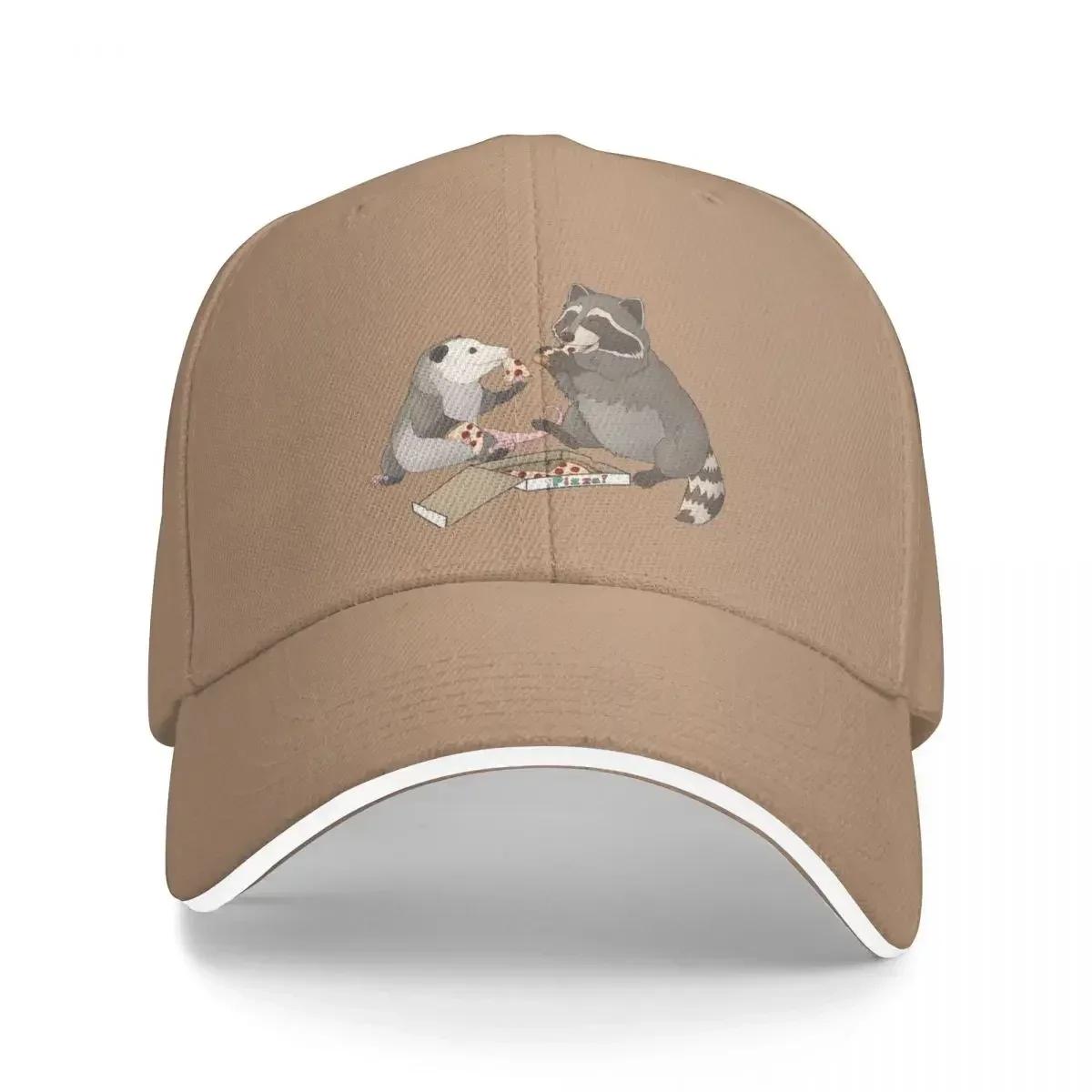 Possum and Raccoon eating pizza Baseball Cap Uv Protection Solar Hat beach hat For Men Women s