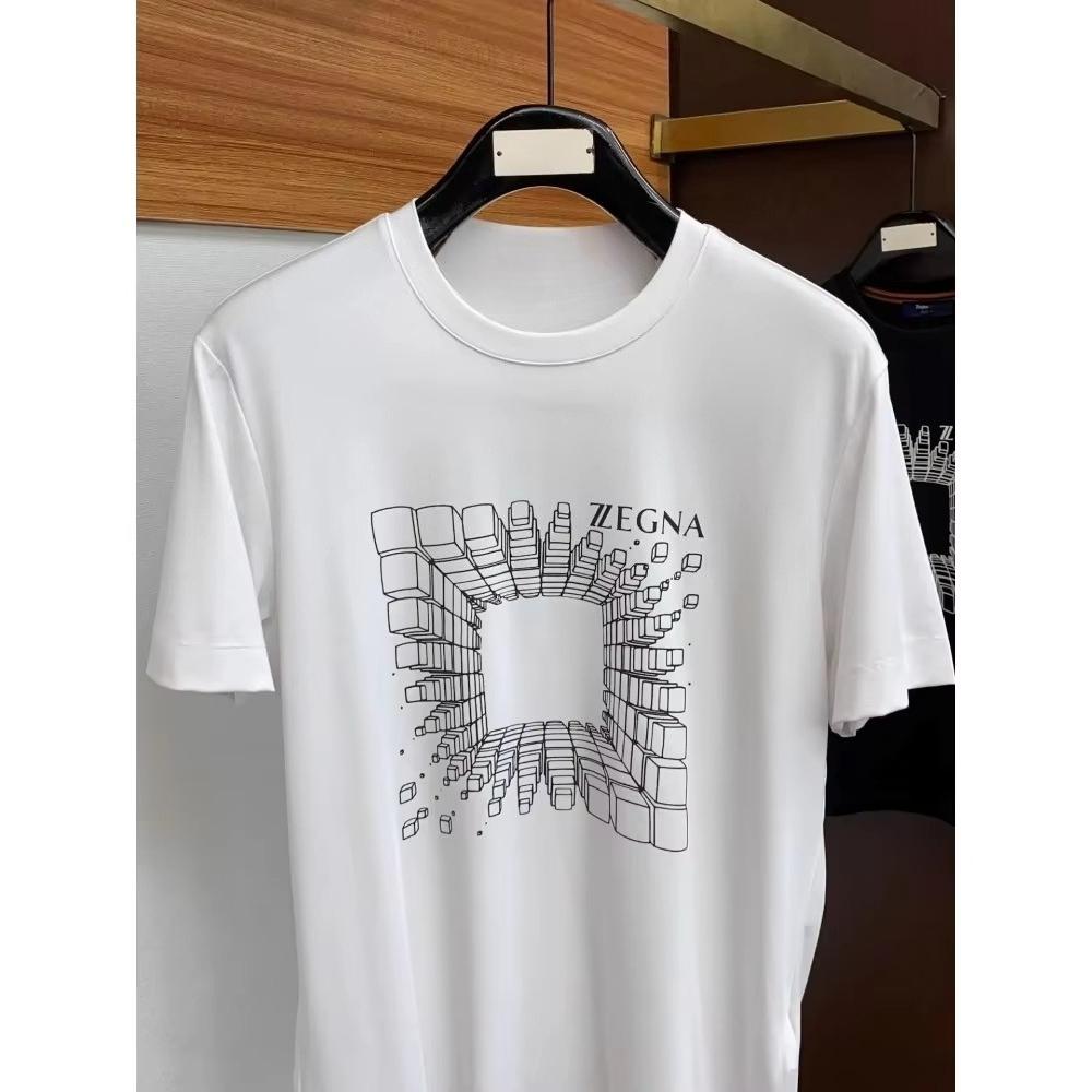 

Летний тренд Мужская и женская футболка из чистого хлопка Дизайн с круглым вырезом Четкая печать Простой и универсальный топ 3XL