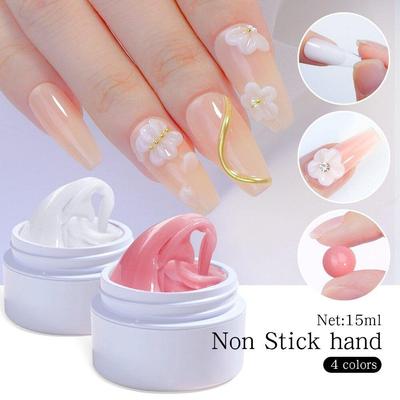 15ml Nicht-klebendes Aufbaugel Nagelverlängerung Festes Gel Weiß Klar Rosa Nagelkunstgel Nagelverlängerung Aufbau Verlängerungskleber YSL