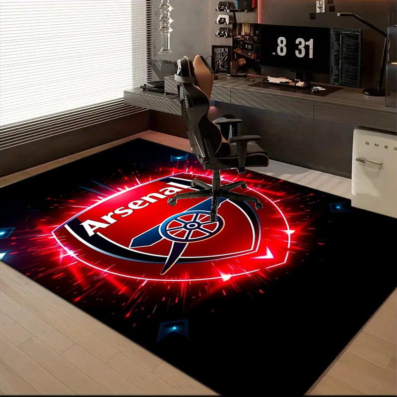 Arsenal Football Club Crest Rug Game Carpet, Floor Mat for Bedroom Living Room Entryway Rug, Home Decor Idea Gift for Christmas birthday
