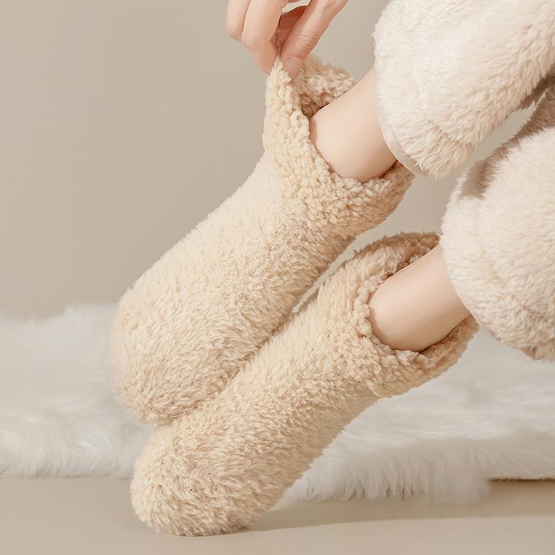 1Pair Fluffy Warm Comfortable Indoor Non Slip Dormitories Daily Lightweight Polyester Soft Floor Socks Bedrooms