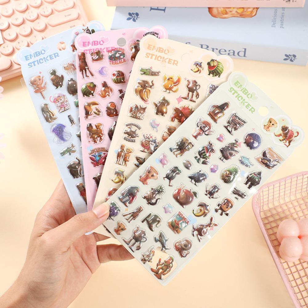 

LATEST 1/4pcs 3D Cute And Charming Italian Brainrot Cartoon 3D PET Relief Water Sticker Adorable DIY Mobile Phone Case Decoration Sticker @@ -A1851