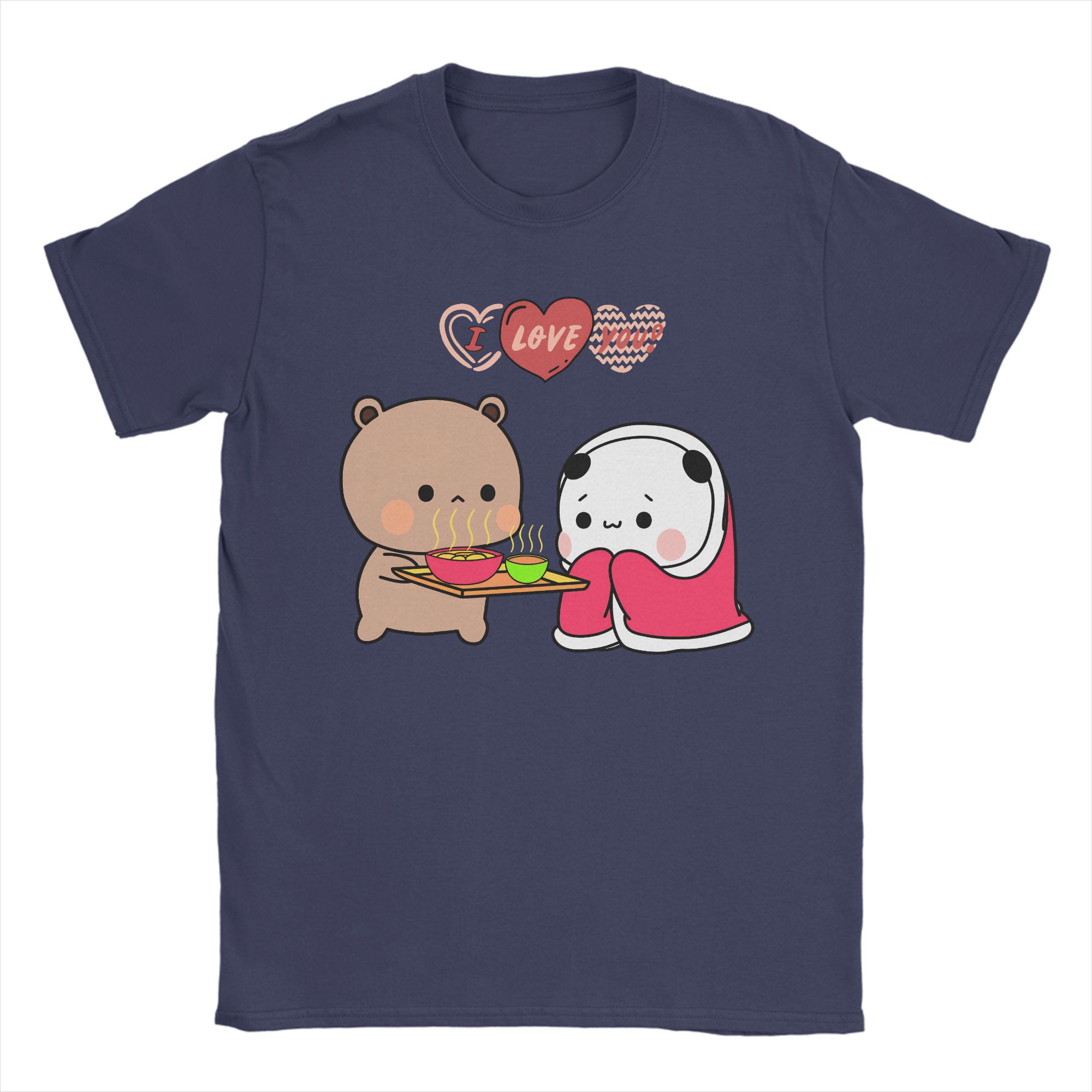 

Casual TShirt Summer Panda Bear And Brownie True Love Bubu Dudu Hip Hop TShirts for Mens Awesome Print Short Sleeve Tops 4XL