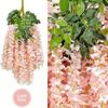 12pcs Long Branches Simulated Wisteria Hanging Trailing Flower String Silk Flower  Garland Display