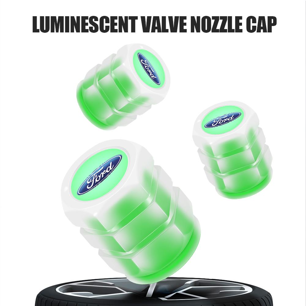4Pcs Luminous Car Tyre Hub Caps Wheel Tire Valve Cover For Mustang Ford 2 3 4 5 MK 2 6 7 Ranger Fiesta Kuga Mondeo Fusion Taurus djzh66